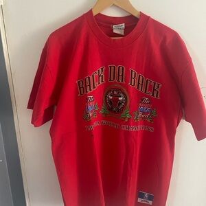 Vintage Nutmeg Red Back Da Back 1991-1992 Chicago Bulls World Champions T-Shirt